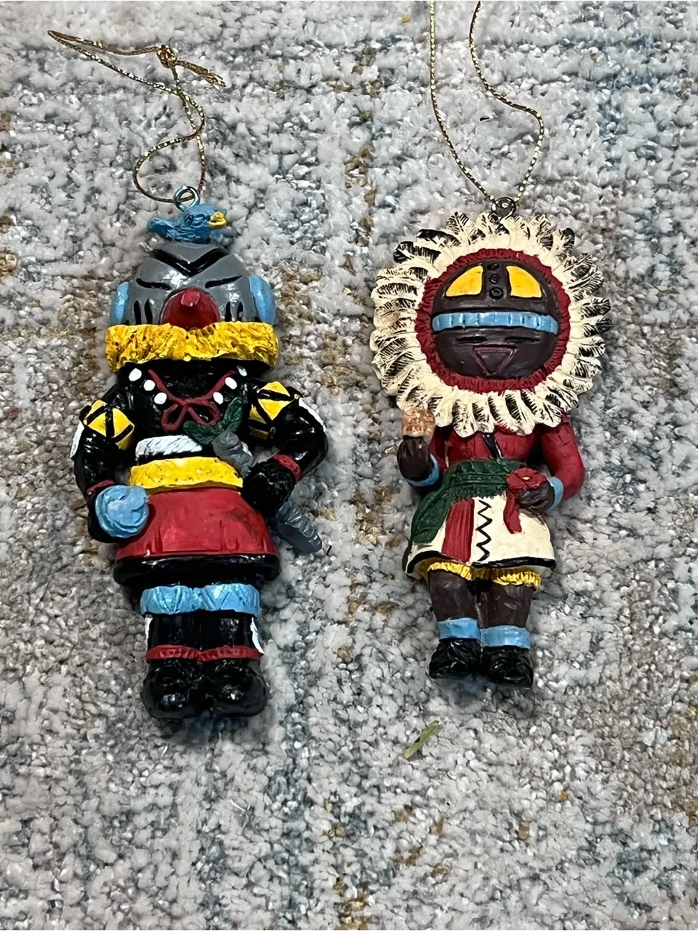 Native American Kachina doll ornaments lot of 2 z99